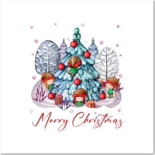 Christmas Elves Gathering - Marry Christmas Posters and Art